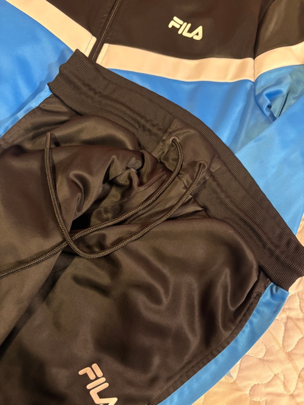 Fila Black, Blue & White Retro Track Jacket and Pants - Picture 2 of 6